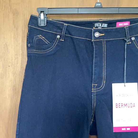 Faith Jeans high rise skinny Bermuda jean short 18W - Picture 6 of 17